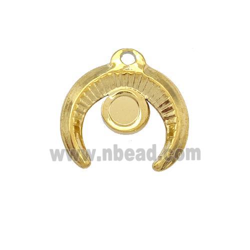Stainless Steel Horn Pendant With Pad Gold Plated