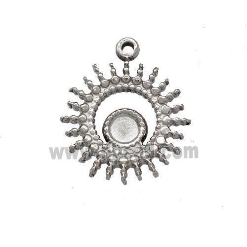 Raw Stainless Steel Sun Pendant With Pad