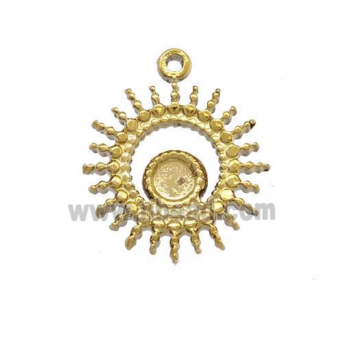 Stainless Steel Sun Pendant With Pad Gold Plated