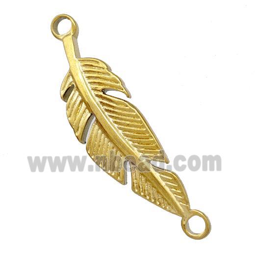 Stainless Steel Feather Connector Gold Plated