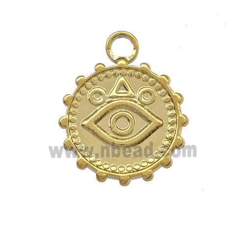 Stainless Steel Eye Pendant Circle Gold Plated