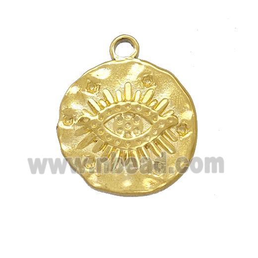 Stainless Steel Eye Charms Pendant Circle Gold Plated