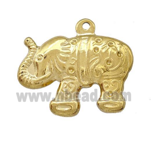 Stainless Steel Elephant Charms Pendant Gold Plated