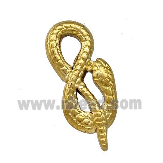 Stainless Steel Snake Charms Pendant Gold Plated
