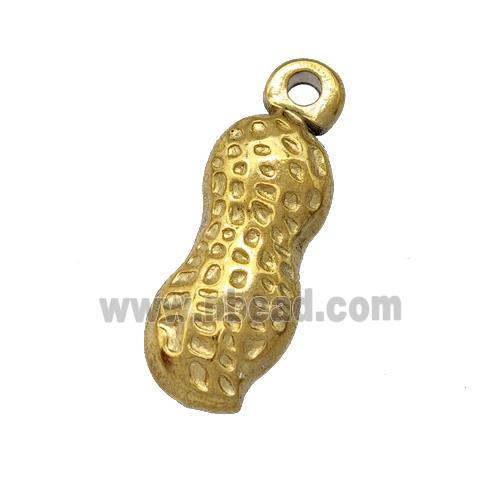 Stainless Steel Peanut Pendant Gold Plated