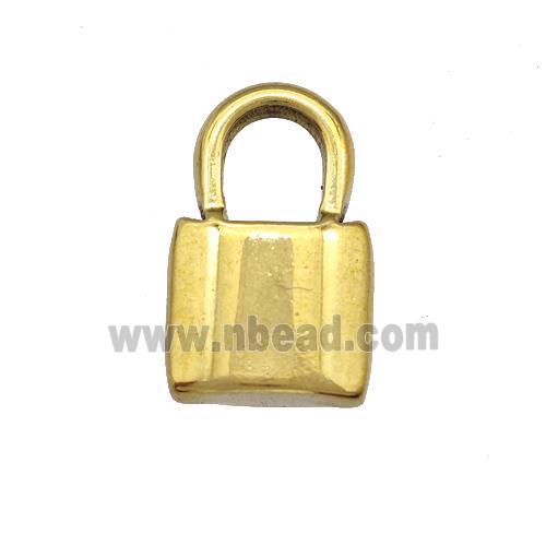 Stainless Steel Lock Pendant Gold Plated