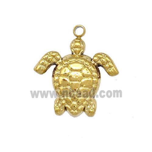 Stainless Steel Tortoise Charms Pendant Gold Plated