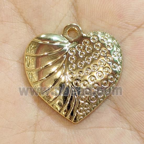 216 Stainless Steel Heart Pendant Gold Plated