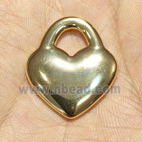 216 Stainless Steel Heart Pendant Gold Plated