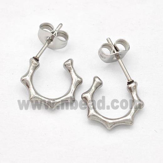 Raw Stainless Steel Studs Earrings Bamboo