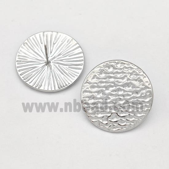 Raw Stainless Steel Stud Earring Circle