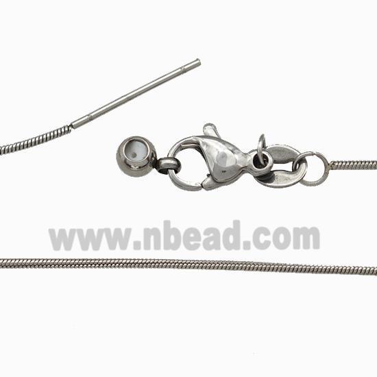 Raw Stainless Steel Snake Necklace Chain