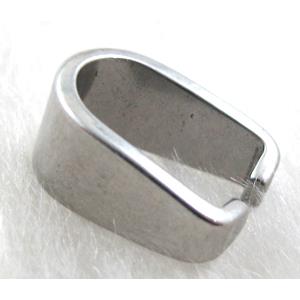 Stainless Steel Hinge Pinch Bail, platinum plated