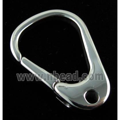 Stainless Steel Carabiner Clasp, platinum plated