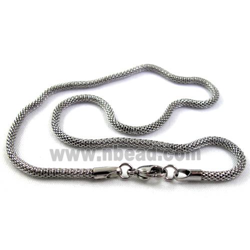 Stainless steel Necklace Chain, platinum plated