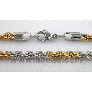 Stainless steel Necklace chain, platinum and golden plated