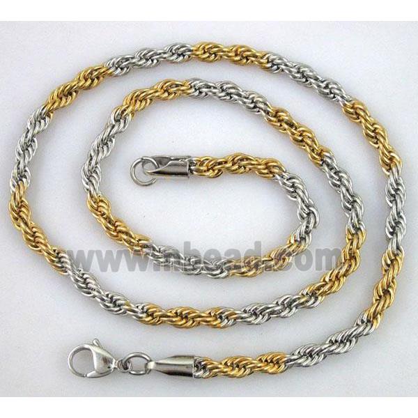 Stainless steel Necklace chain, platinum and golden plated