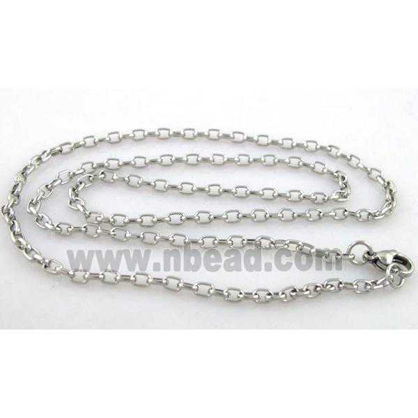 Stainless Steel Necklace, platinum plated