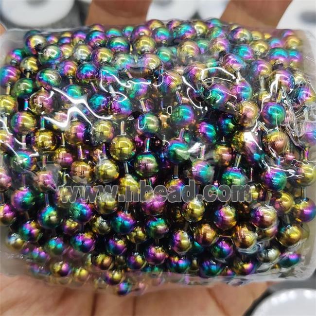 Stainless Steel ball Chain, rainbow plated