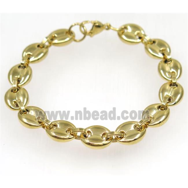 Stainless Steel Bracelet, gold plated
