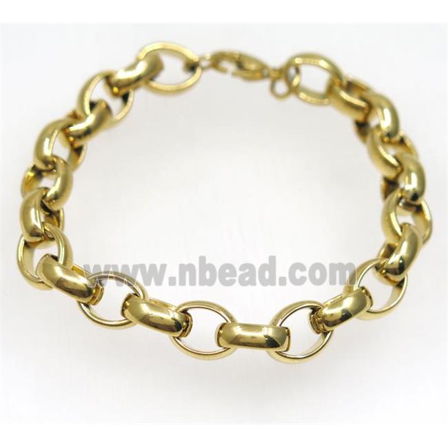 Stainless Steel Bracelet, gold plated