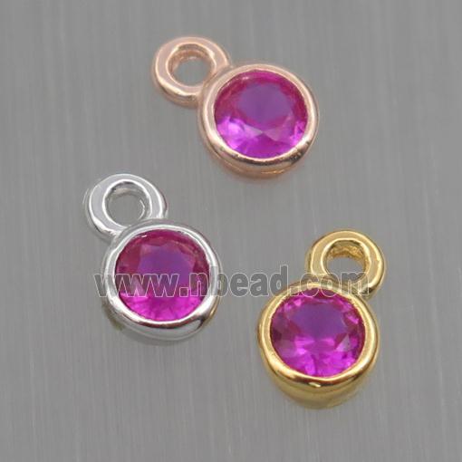 Sterling Silver pendant paved hotpink zircon, mix color
