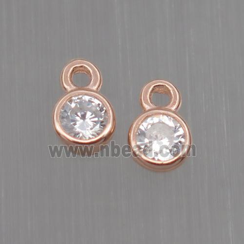 Sterling Silver pendant paved zircon, rose gold