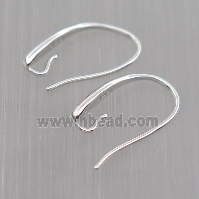 Sterling Silver Hook Earrings, platinum plated