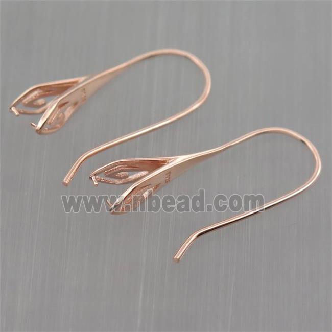 Sterling Silver hook Earrings with bail, rose gold