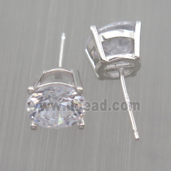 Sterling Silver earring paved zircon