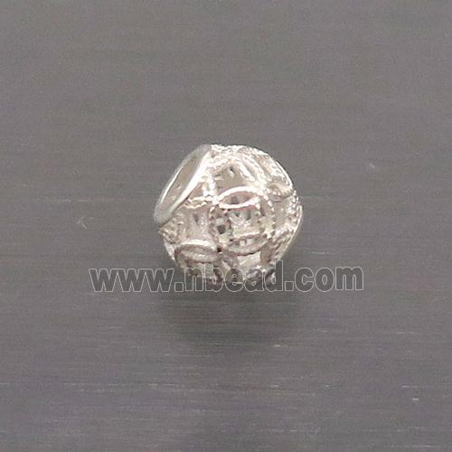 Sterling Silver Beads Round Large Hole Hollow