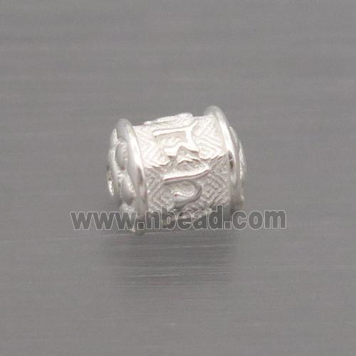 Sterling Silver Beads Tube Buddhist