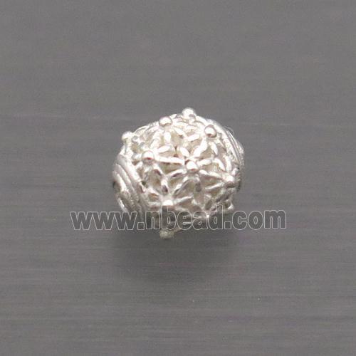 Sterling Silver Beads Round Hollow