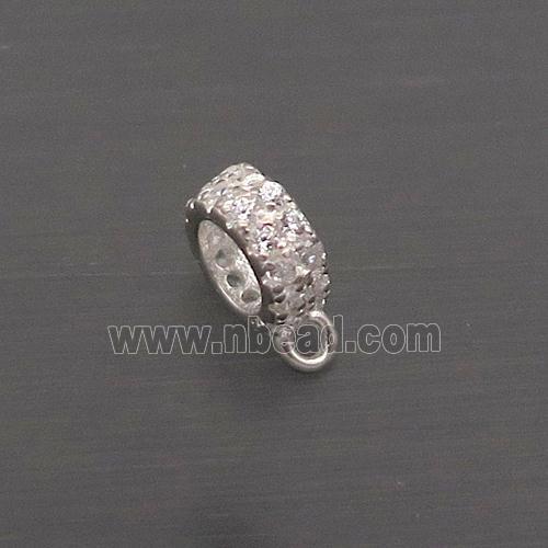 Sterling Silver Bail Pave Zircon