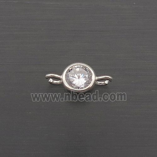 Sterling Silver Connector Pave Crystal Glass