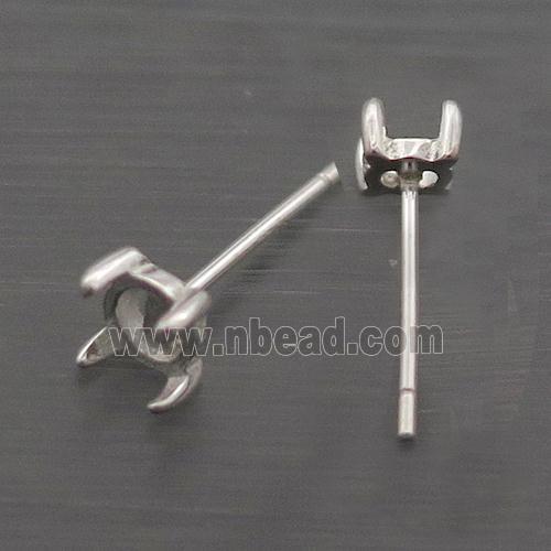 Sterling Silver Stud Earring With Pad