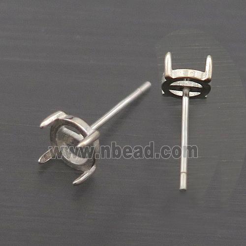 Sterling Silver Stud Earring With Pad