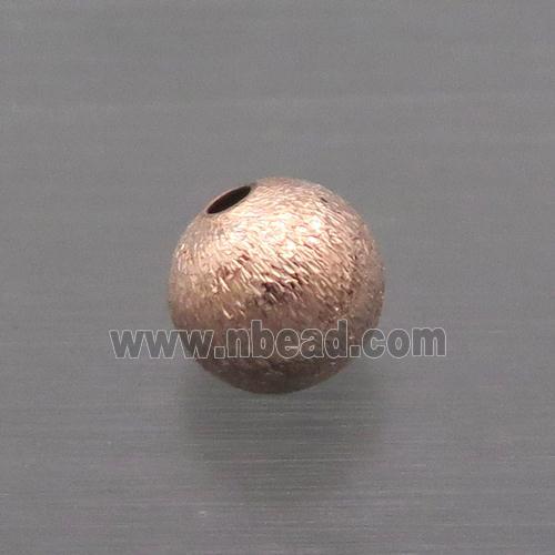 Sterling Silver Round Beads Brushed Rose Gold
