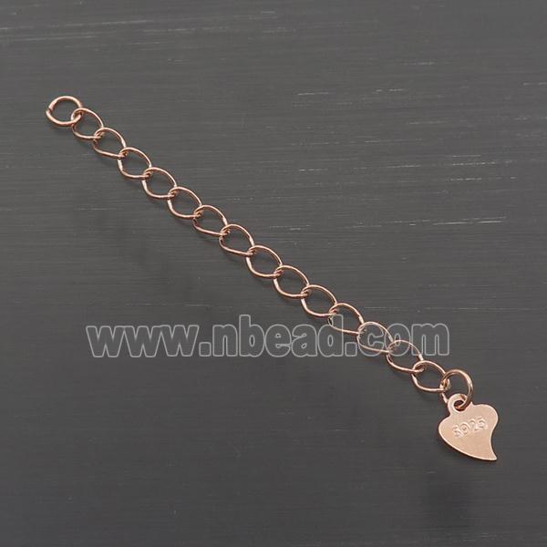Sterling Silver Chain Necklace Extender Rose Gold