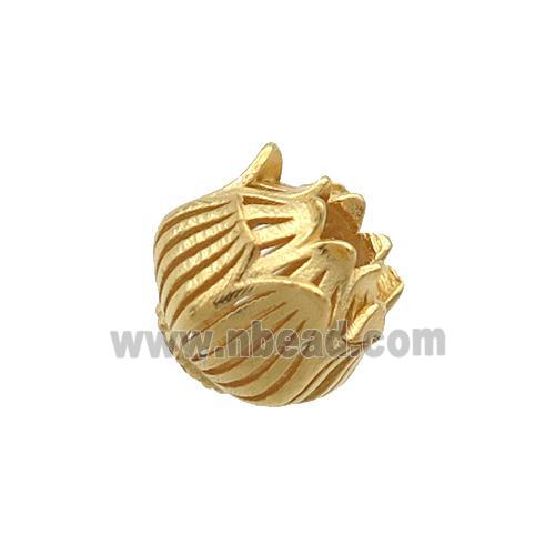 Sterling Silver Beads Lotus Gold Plated