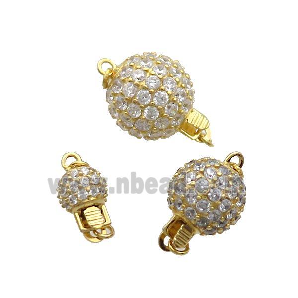 Sterling Silver Clasp Pave Zircon Pinch Gold Plated