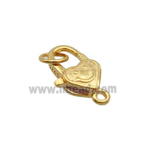 Sterling Silver Lobster Clasp Emoji Gold Plated