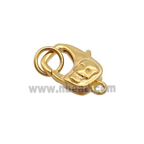 Sterling Silver Lobster Clasp Skull Gold Plated