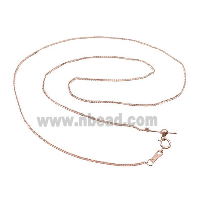 Sterling Silver Necklace Chain Rose Gold