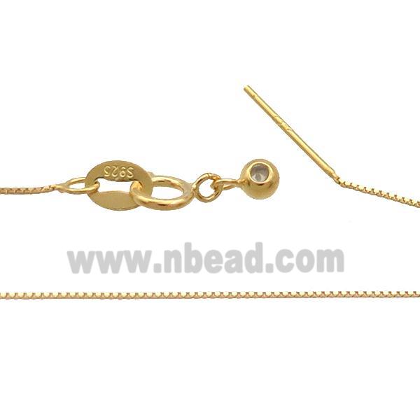 Sterling Silver Necklace Box Chain Gold Plated
