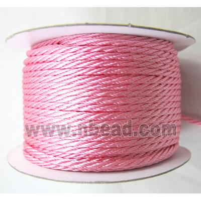 Pink braided cord, cotton