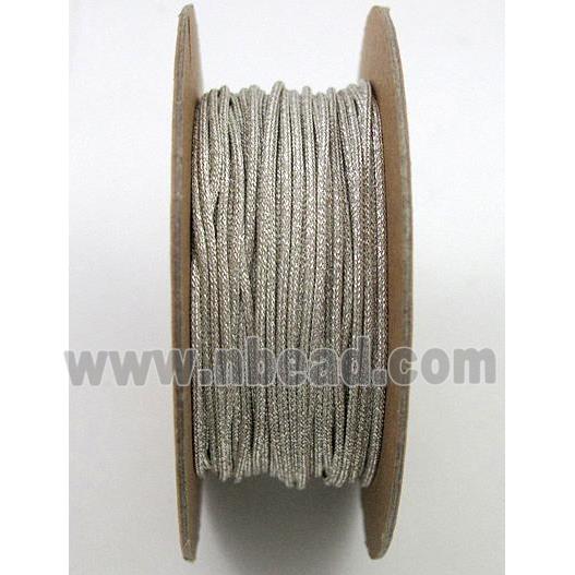 metallic cotton cord, jewelry wire, silver