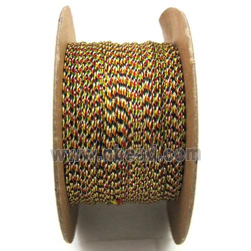 cotton and metallic cord, jewelry wire, rainbow