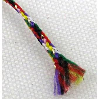 metallic cotton cord, rainbow