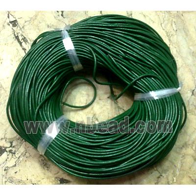 Leather Rope For Jewelry Binding, deep-green